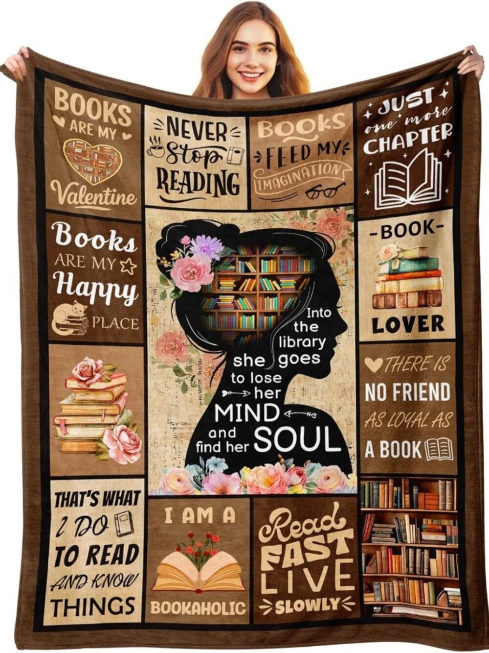 Cozy Reading Blanket for Book Lovers, 60"x80", Perfect Gift for Readers
